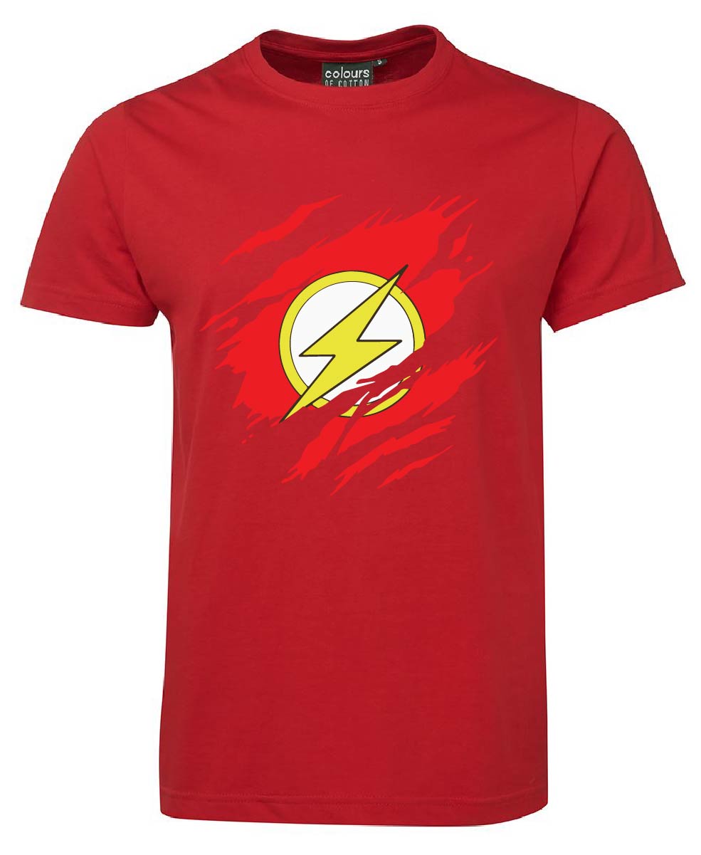 The Flash Torn Cotton Tshirt - Adult - tshirtsrus.com.au