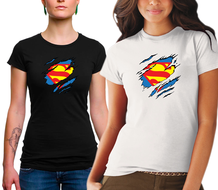 Superman Torn Tshirt Ladies