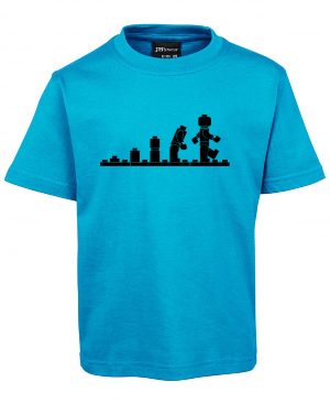 Legovolution 1KT Aqua Kids T-Shirt Black writing