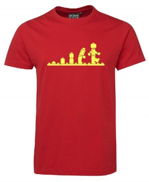 Lego Evolution S1NFT Red T-Shirt Yellow writing