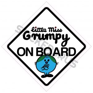 Little Miss Grumpy On Board Sticker