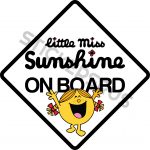 Little Miss Sunshine On Board Sticker