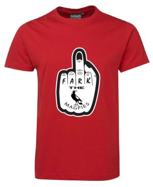 S1NFT Red Fark Collingwood Magpies Tshirt