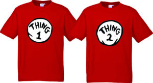 T10012 Red Tshirt Thiing 1 and thing 2 Mockup