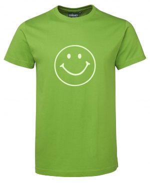 glow in the dark happy face Lime Tshirt