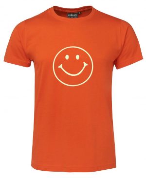 glow in the dark happy face Orange Tshirt