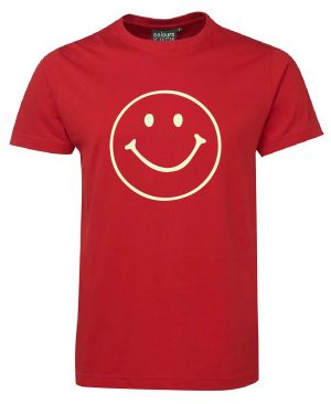 glow in the dark happy face Red Tshirt